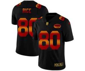 San Francisco 49ers #80 Jerry Rice Black Red Orange Stripe Vapor Limited NFL Jersey