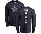 Dallas Cowboys #84 Jay Novacek Navy Blue Backer Long Sleeve T-Shirt