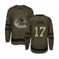 Vancouver Canucks #17 Josh Leivo Authentic Green Salute to Service Hockey Jersey