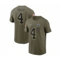 Dallas Cowboys #4 Dak Prescott 2022 Olive Salute to Service T-Shirt