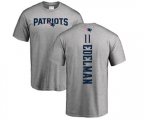 New England Patriots #11 Julian Edelman Ash Backer T-Shirt