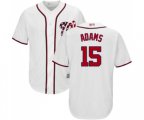 Washington Nationals #15 Matt Adams Replica White Home Cool Base Baseball Jersey