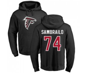 Atlanta Falcons #74 Ty Sambrailo Black Name & Number Logo Pullover Hoodie
