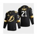 Tampa Bay Lightning #21 Brayden Point Black Golden Edition Limited Stitched Hockey Jersey