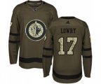 Winnipeg Jets #17 Adam Lowry Premier Green Salute to Service NHL Jersey