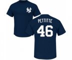 MLB Nike New York Yankees #46 Andy Pettitte Navy Blue Name & Number T-Shirt