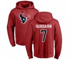 Houston Texans #7 Ka'imi Fairbairn Red Name & Number Logo Pullover Hoodie