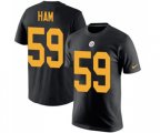 Pittsburgh Steelers #59 Jack Ham Black Rush Pride Name & Number T-Shirt