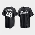 New York Mets #48 Jacob deGrom Black Cool Base Stitched Baseball Jersey