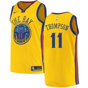 Golden State Warriors #11 Klay Thompson Swingman Gold NBA Jersey - City Edition
