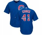 Chicago Cubs #41 Steve Cishek Authentic Royal Blue Team Logo Fashion Cool Base MLB Jersey
