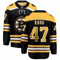 Boston Bruins #47 Torey Krug Authentic Black Home Fanatics Branded Breakaway NHL Jersey