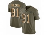 Chicago Bears #91 Eddie Goldman Limited Olive Gold Salute to Service NFL Jersey