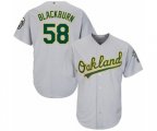 Oakland Athletics Paul Blackburn Replica Grey Road Cool Base Baseball Player Jersey