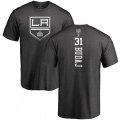 Los Angeles Kings #31 Peter Budaj Charcoal One Color Backer T-Shirt