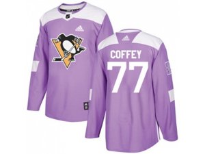 Adidas Pittsburgh Penguins #77 Paul Coffey Purple Authentic Fights Cancer Stitched NHL Jersey