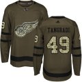 Detroit Red Wings #49 Eric Tangradi Premier Green Salute to Service NHL Jersey