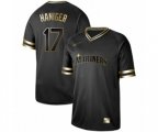 Seattle Mariners #17 Mitch Haniger Authentic Black Gold Fashion Baseball Jersey