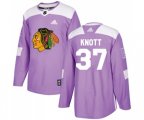 Chicago Blackhawks #37 Graham Knott Authentic Purple Fights Cancer Practice NHL Jersey
