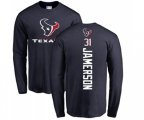 Houston Texans #31 Natrell Jamerson Navy Blue Backer Long Sleeve T-Shirt