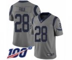 Los Angeles Rams #28 Marshall Faulk Limited Gray Inverted Legend 100th Season Football Jersey
