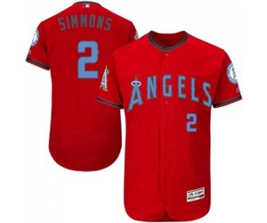 Los Angeles Angels of Anaheim #2 Andrelton Simmons Authentic Red 2016 Father\'s Day Fashion Flex Base Baseball Jersey