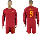 2017-18 Roma 9 DEZKO Home Long Sleeve Soccer Jersey