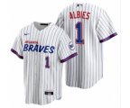 Atlanta Braves #1 Ozzie Albies 2021 City Connect Stitched White Jersey