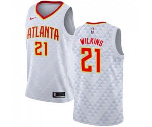 Atlanta Hawks #21 Dominique Wilkins Authentic White NBA Jersey - Association Edition