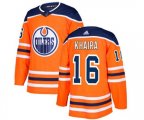 Edmonton Oilers #16 Jujhar Khaira Premier Orange Home NHL Jersey