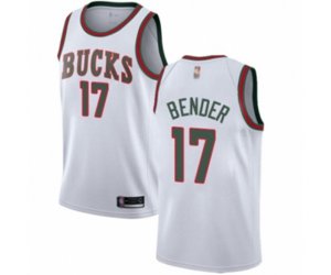 Milwaukee Bucks #17 Dragan Bender Authentic White Fashion Hardwood Classics Basketball Jersey