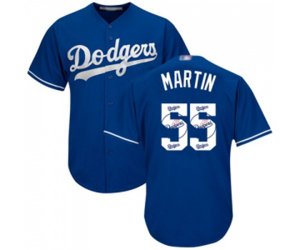 Los Angeles Dodgers #55 Russell Martin Authentic Royal Blue Team Logo Fashion Cool Base Baseball Jersey