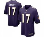 Baltimore Ravens #17 Jordan Lasley Game Purple Team Color Football Jersey