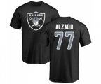 Oakland Raiders #77 Lyle Alzado Black Name & Number Logo T-Shirt