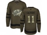 Columbus Blue Jackets #11 Matt Calvert Green Salute to Service Stitched NHL Jersey