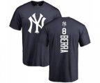 New York Yankees #8 Yogi Berra Replica Blue Road Baseball T-Shirt