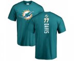 Miami Dolphins #77 Jesse Davis Aqua Green Backer T-Shirt