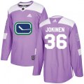 Vancouver Canucks #36 Jussi Jokinen Authentic Purple Fights Cancer Practice NHL Jersey