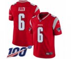 New England Patriots #6 Ryan Allen Limited Red Inverted Legend 100th Season Football Jersey