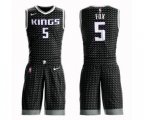 Sacramento Kings #5 De'Aaron Fox Swingman Black Basketball Suit Jersey Statement Edition