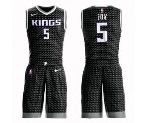 Sacramento Kings #5 De\'Aaron Fox Swingman Black Basketball Suit Jersey Statement Edition