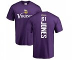 Minnesota Vikings #61 Brett Jones Purple Backer T-Shirt