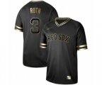 Boston Red Sox #3 Babe Ruth Authentic Black Gold Fashion Baseball Jersey
