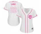 Women's Minnesota Twins #22 Miguel Sano Replica White Fashion Cool Base Baseball Jersey