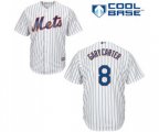 New York Mets #8 Gary Carter Replica White Home Cool Base Baseball Jersey