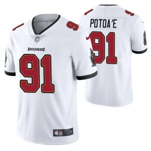 Tampa Bay Buccaneers #91 Benning Potoa\'e White Vapor Untouchable Limited Stitched Jersey