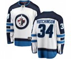 Winnipeg Jets #34 Michael Hutchinson Fanatics Branded White Away Breakaway NHL Jersey