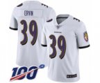 Baltimore Ravens #39 Tyler Ervin White Vapor Untouchable Limited Player 100th Season Football Jersey