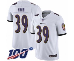 Baltimore Ravens #39 Tyler Ervin White Vapor Untouchable Limited Player 100th Season Football Jersey