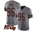 Chicago Bears #96 Akiem Hicks Limited Silver Inverted Legend 100th Season Football Jersey